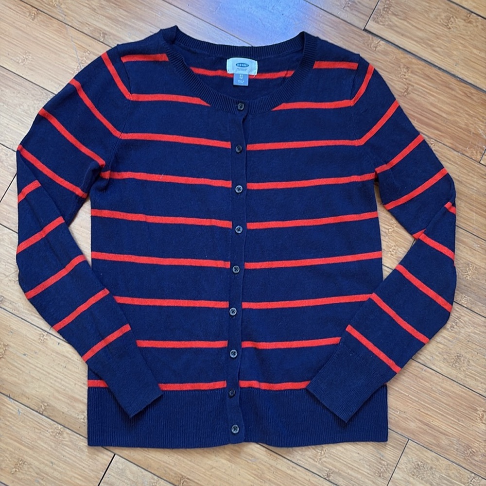 Navy and Red Striped Cardigan - Old Navy XS